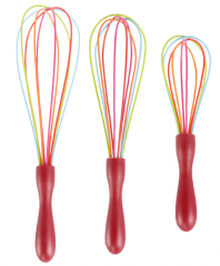 Silicone Whisk with PP handle Balloon Wire Set Egg Beater for for Blending Whisking Beating Stirring Cooking Baking,
