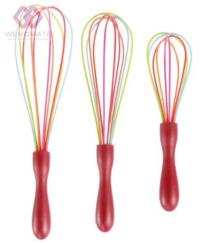 Silicone Whisk with PP handle Balloon Wire Set Egg Beater for for Blending Whisking Beating Stirring Cooking Baking,