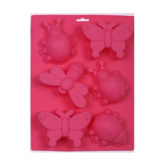 Silicone Insect Cake Mold 6 Cavity Bakeware Jelly Pudding Ice Mold DIY Soap Mold