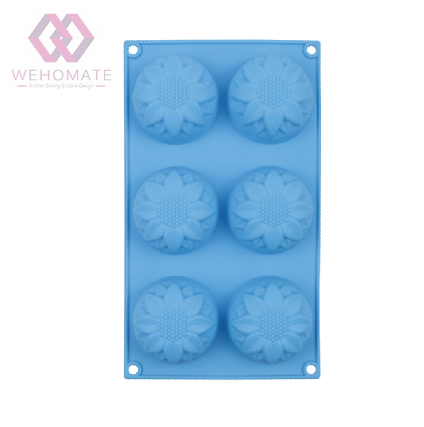 Silicone Sunflower Cake Mold 6 Cavity Jelly Pudding Mold Baking Mold DIY Soap Mold