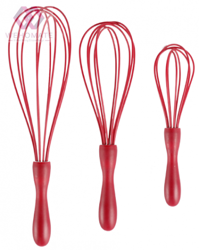 Silicone Whisk with PP handle Balloon Wire Set Egg Beater for for Blending Whisking Beating Stirring Cooking Baking,