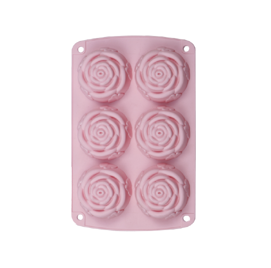 Silicone Rose Shape Cake Mold Baking Mold Non-stick Bakeware Cake Pan 6 Cavity