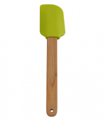 Silicone spatula with wooden handle