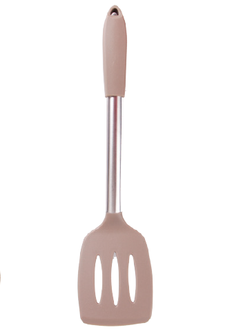 Silicone slotted turner with stainless steel handle