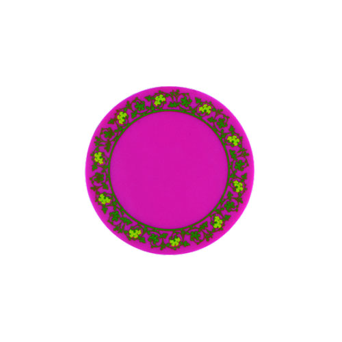 Silicone round shape cup mat with printing