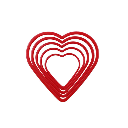 Plastic heart shape cookie cutter 5pcs/set