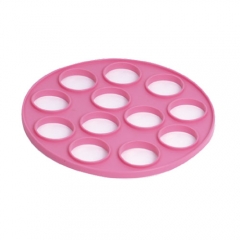 Silicone 12 holes round shape egg fryer,Pancake Cooker,Egg Mold Breakfast Molds Silicone Egg Mold Fried Egg Mold