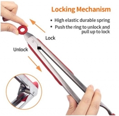 Kitchen Tongs 12 inches Stainless Steel Silicone BBQ tong