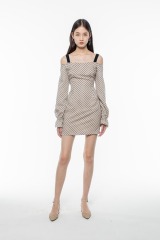 Khaki Dotted Dress
