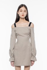 Khaki Dotted Dress
