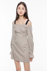 Khaki Dotted Dress