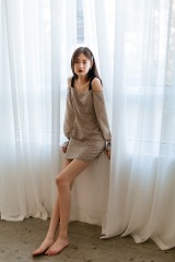 Khaki Dotted Dress