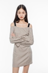 Khaki Dotted Dress