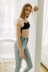 Apricot Organza Top