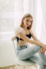 Apricot Organza Top