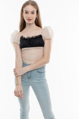 Apricot Organza Top