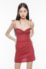 Red Heart-dotted Dress