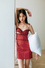 Red Heart-dotted Dress