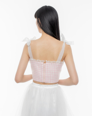 Pink Houndstooth Top