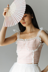 Pink Houndstooth Top