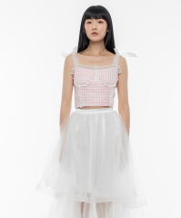 Pink Houndstooth Top