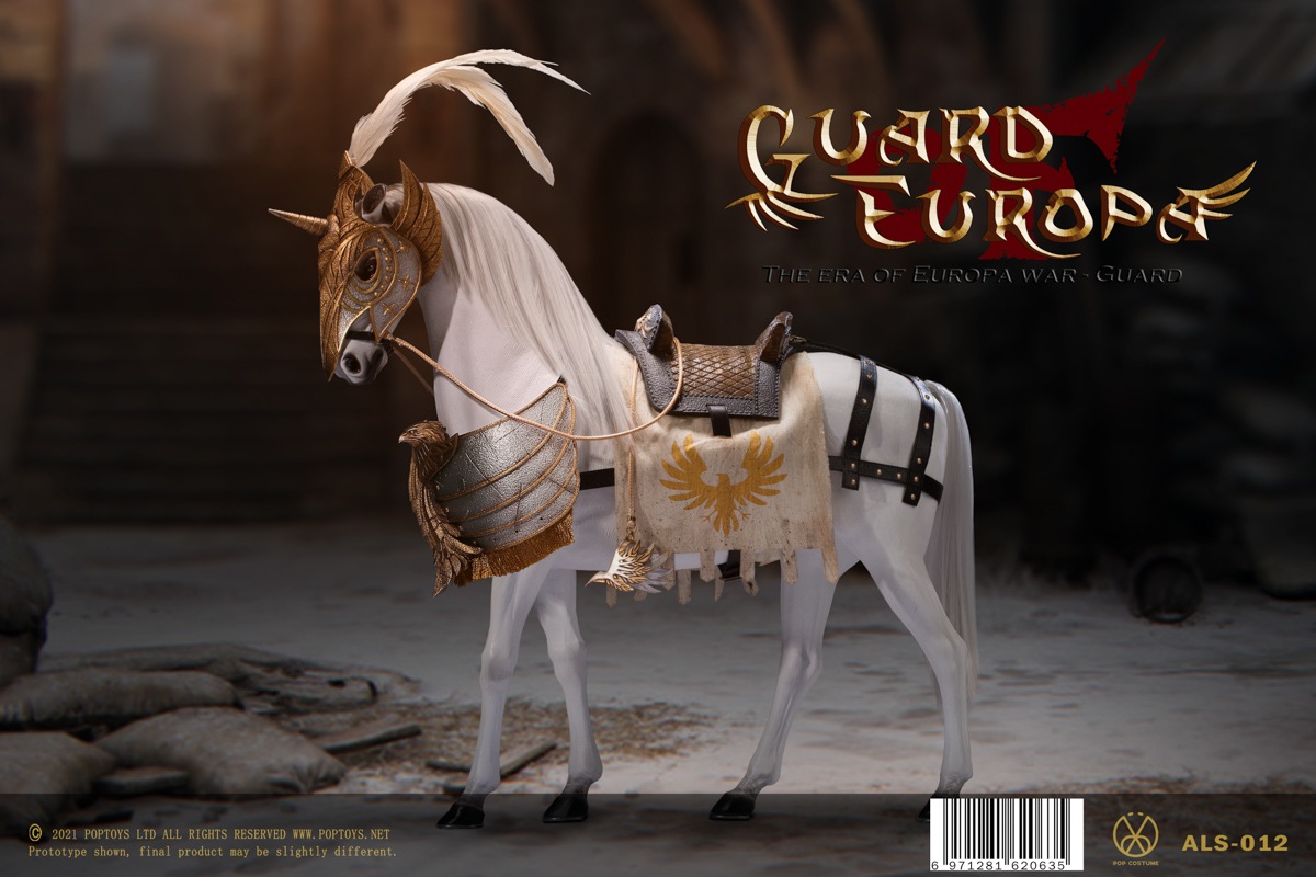 POPTOYS 1/6 ALS012 Eagle Knight Guard Silver armor Horse