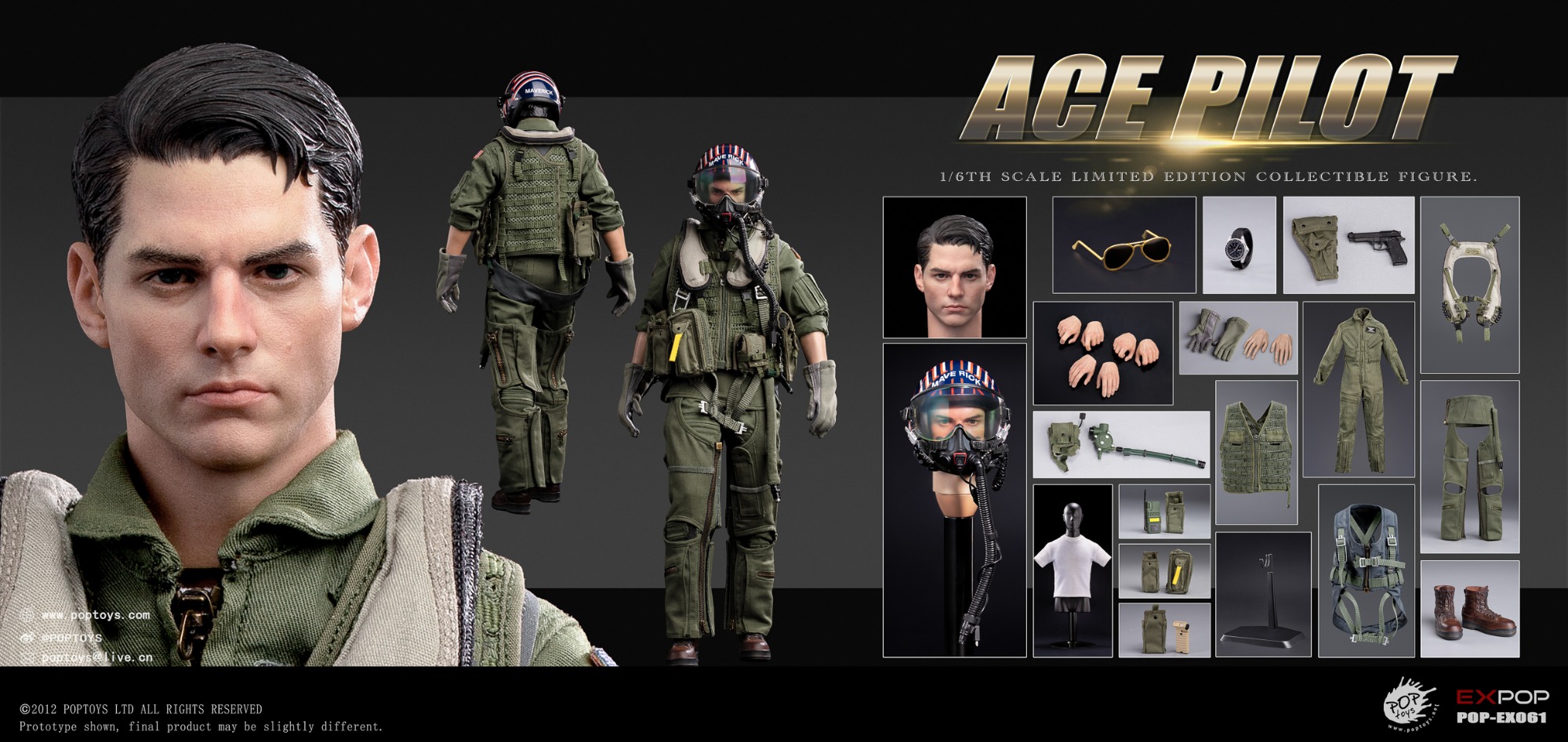 POPTOYS 1/6 ACE Pilot EX061 Flying suit Version