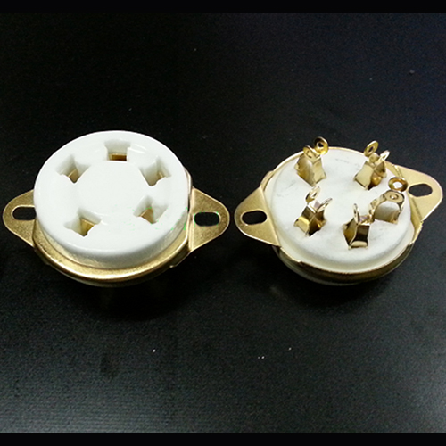 1 PC Gold plated GZC5-2-G 5pin Plated Audio Vacuum Valve Tube socket for 807 FU-7 WE272A