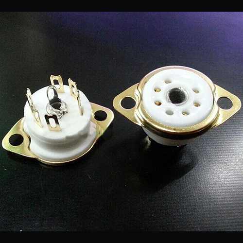1PC Gold plated GZC6-F-G 6pin Audio tube amplifier ceramic Vacuum tube socket HIFI diy parts