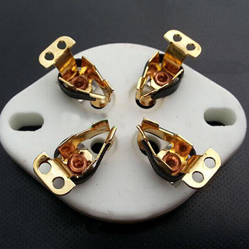 1PC  4pins U4A Ceramic Vacuum Tube socket Gold plated For 300B,2A3,811,45,71A,5Z3,572B