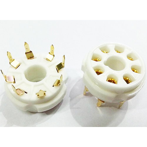 1PC GZC8-Y-2-G Gold Plated 8pin Vacuum Valve Tube socket for 6n9p 5Z2P EL34 KT66 KT88