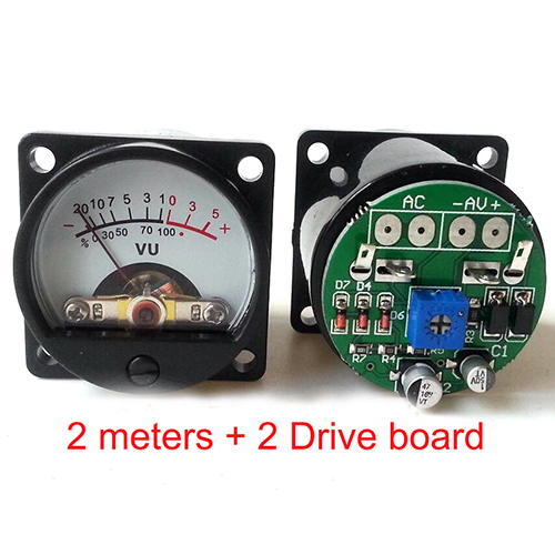 SO-39 For HIFI Amplifier  VU panel meter  2PCS 39mm SD39 DC 500V PLUS 2 PCS Drive Board