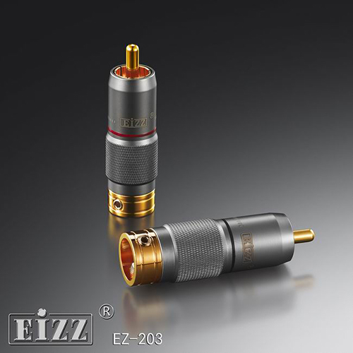 1PC EIZZ EZ-203 Male RCA Plug  24K Gold plated Teflon Insulator