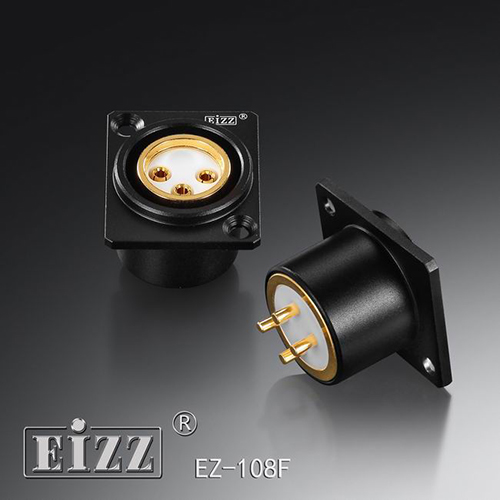 1PC EIZZ EZ-108F 24K Gold plated female  XLR balance Socket Audio Connectors PLUG