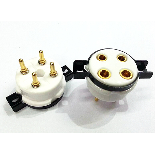 1PC  EIZZ 4 pin 4pins Ceramic Vacuum Tube Socket for 274A 300BA 300B 300BC 801 811