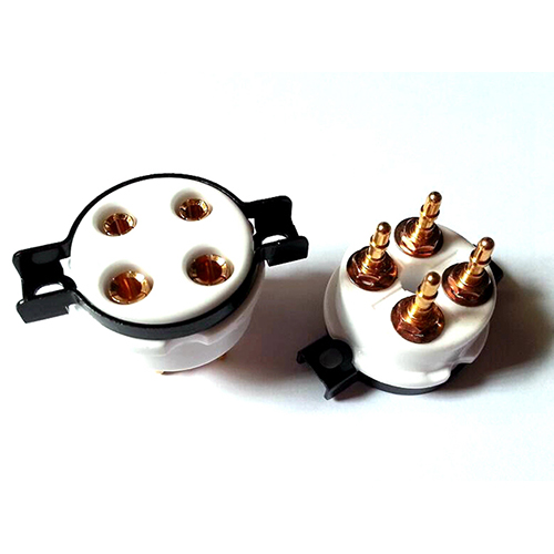 1PC  EIZZ 4 pin 4pins Ceramic Vacuum Tube Socket for 2A3 274A 300B 300BC 801 811 WTIH SCREW