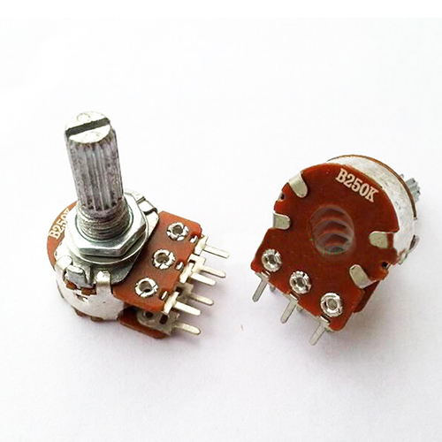 1PC 16 B type STEREO VOLUME Potentiometer  PCB 6pins B100K B250K