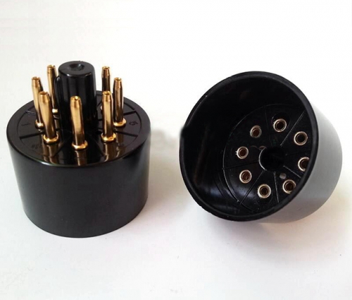 1PC Gold plated Bakelite 8Pin Vacuum Tube Socket Saver for tube amplifier DIY KT88 EL34 6550