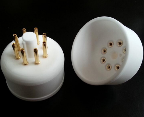 1PC Gold plated Ceramic 8Pin Vacuum Tube Socket Base for  EL12 AZ1 AZ12 AZ11 EF12 EZ12