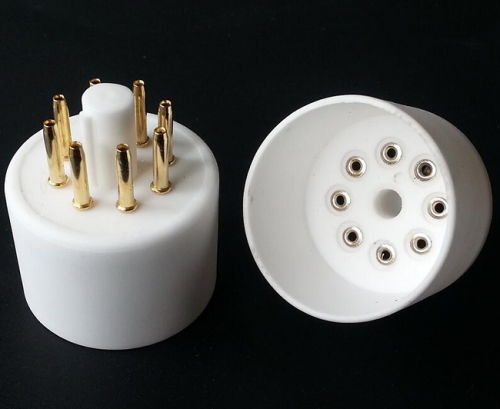 1PC Gold plated Ceramic 8Pin Vacuum Tube Socket Base amplifier DIY tube socket base