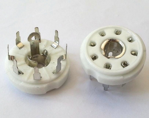 1PC Silver plated PCB mounting 8pin ceramic Vacuum tube socket for EBL21 ECH21 4P1S 5B254 7N7 12j1s