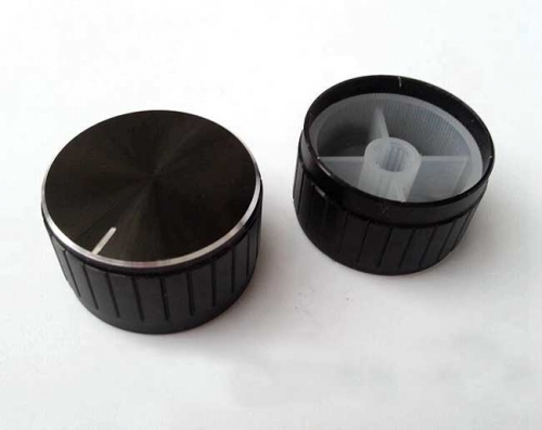 1PC 30X17 Knob with line Black Color Aluminium AMP Speaker volume potentiometer Knob for tube AMP diy
