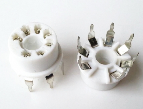 1PC Silver plated GZC7-1B-Y 7pin White Ceramic Vacuum tube socket for 6Z4 6H2 1A2 2P2 1B2 6J1 6J2