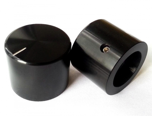 1 PC 30x25mm 6.35 Hole black Aluminium AMP Speaker volume potentiometer Knob