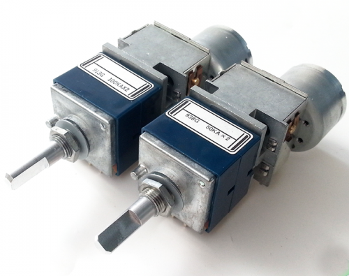 1PC ALPS RK27 motorized Potentiometer 50K 50KA 100K 6 pins Audio parts 25mm shaft