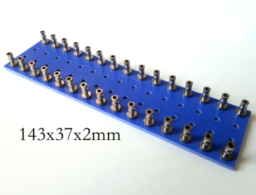 1PC 143x37x2mm blue nickel plated Copper Round Type TURRET Guitar AMP TAG BOARD STRIP BOARD