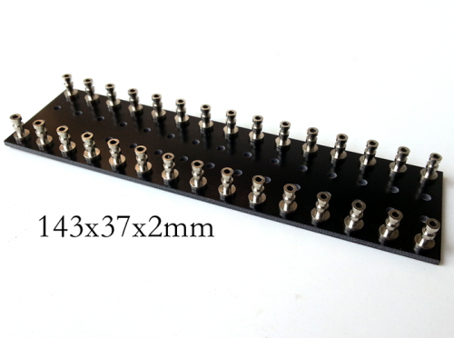 1PC 143x37x2mm Black nickel plated Copper Round Type TURRET Guitar AMP TAG BOARD STRIP BOARD