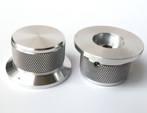 1PC 44X34X25mm Silver Aluminium AMP volume potentiometer Knob 6.0mm hole 	YDAN-21