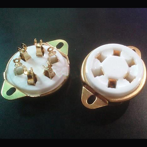 1PC  WE310A 366 VT57 VT58 1265 Gold plated 6pin U6A ceramic Vacuum tube socket 