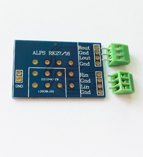 1PC Blue PCB  for ALPS RK27 RK16 amplifer volume potentiometer with 2 terminal block connectors HIFI DIY parts